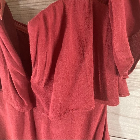 LOVERS + Friends Wine Primrose Off Shoulder Dress - Picture 6 of 15